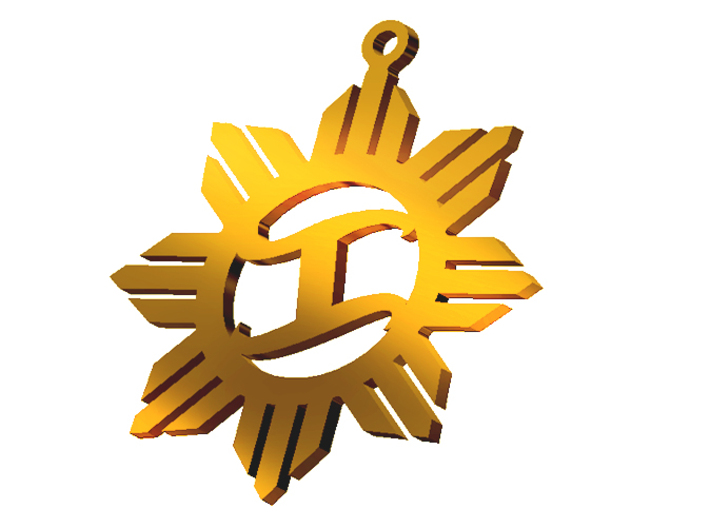 The Katipunan Sun of Freedom pendant 3d printed