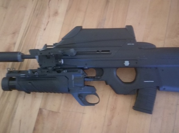 G&G F2000 Retention Posts 3d printed F2000 with mounted Grenade Launcher