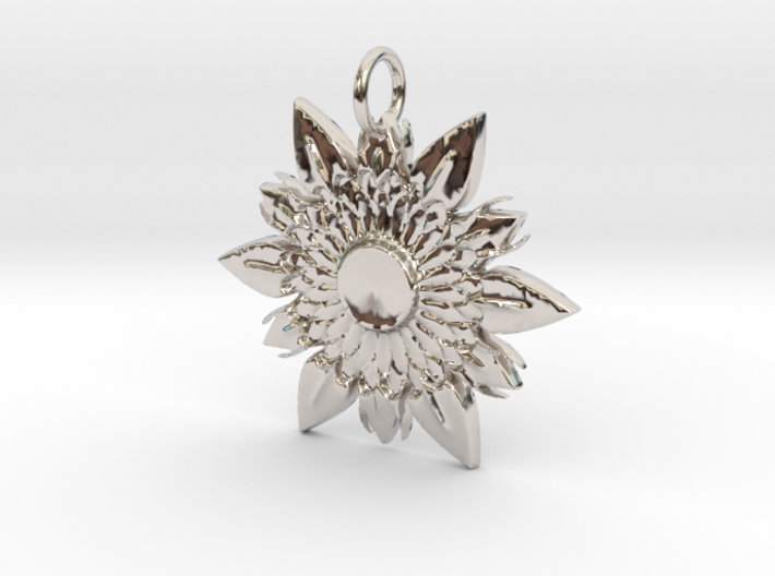 Elegant Chic Flower Pendant Charm 3d printed