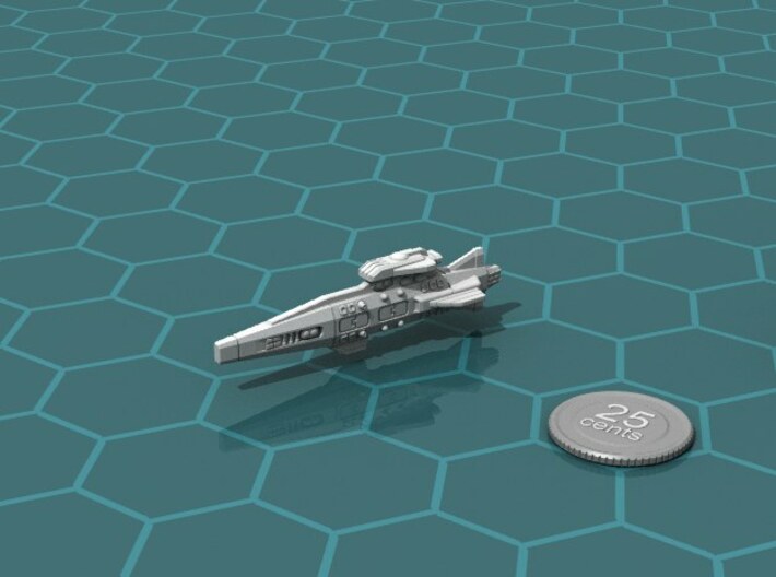 Ikennek Light Cruiser 3d printed Render of the model, with a virtual quarter for scale.