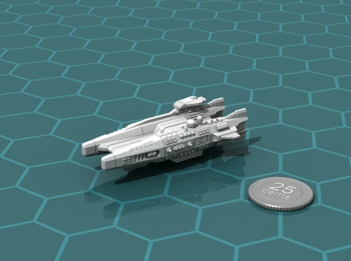 Ikennek Carrier 3d printed Render of the model, with a virtual quarter for scale.