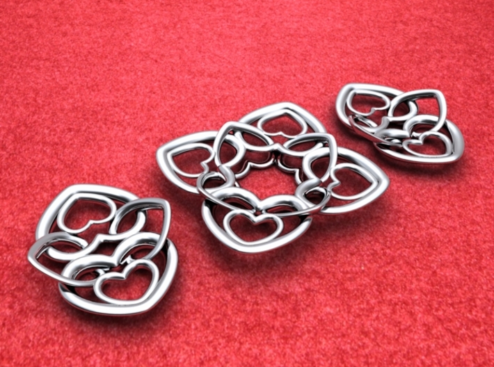 Heart Motif Pendant 3d printed Heart pendant with optional  earrings