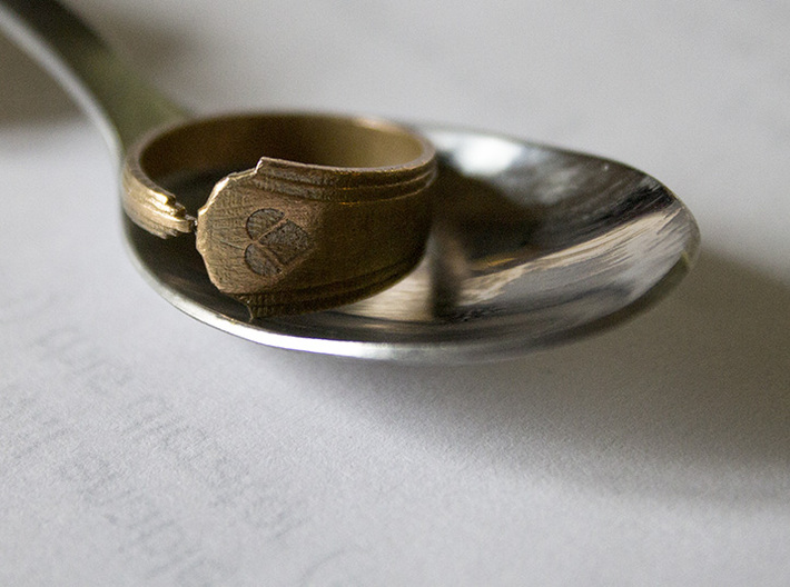 Art deco Spoon Ring Size 7.5 3d printed 