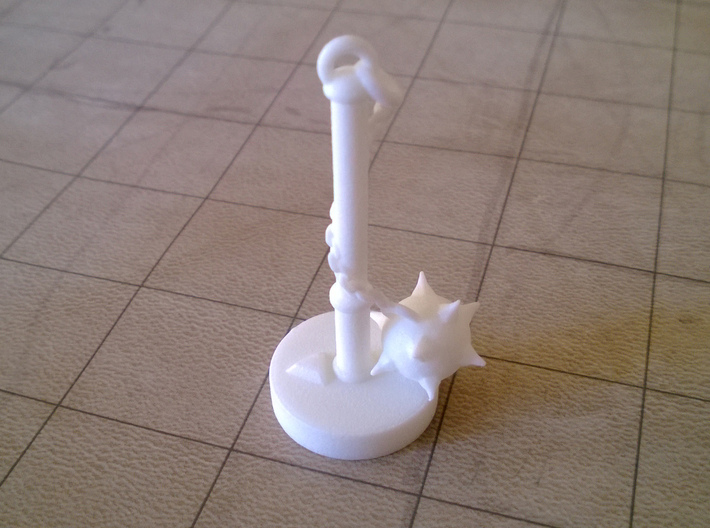 Role Playing Counter: Flail 3d printed Flail in Strong & Flexible Plastic (Polished White)