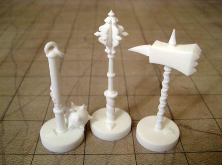 Role Playing Counter: Blunts (Set) 3d printed Blunts in Strong & Flexible Plastic (Polished White)