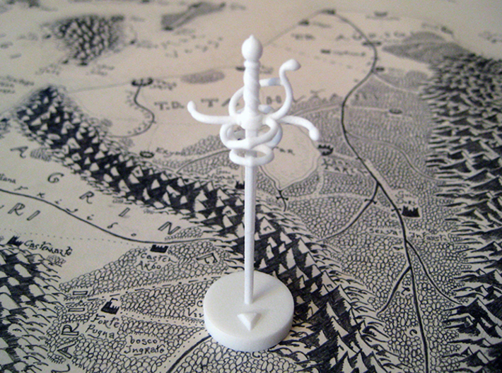 Role Playing Counter: Rapier 3d printed Rapier in Strong &amp; Flexible Plastic (Polished White)