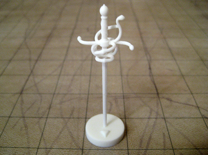 Role Playing Counter: Rapier 3d printed Rapier in Strong & Flexible Plastic (Polished White)