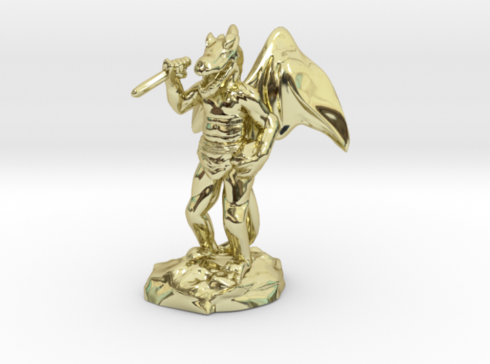 Winged Kobold with Dagger And Rock 3d printed
