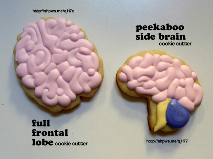 Peekaboo Side Brain Cookie Cutter 3d printed