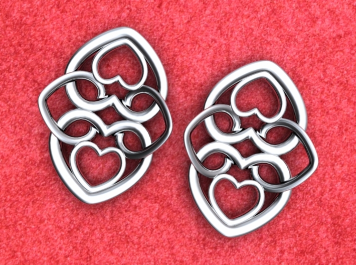 Heart Motif Earring 3d printed Heart motif earrings. NOTE: Order 2 for a pair.