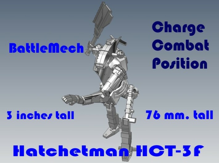 3 inch BattleMech Hatchetman Combat 3d printed