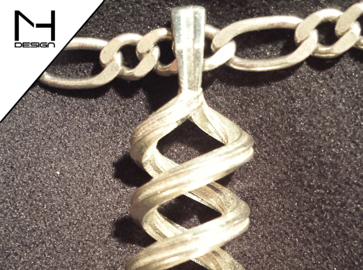 Pendant Infinity 3d printed Polished Silver