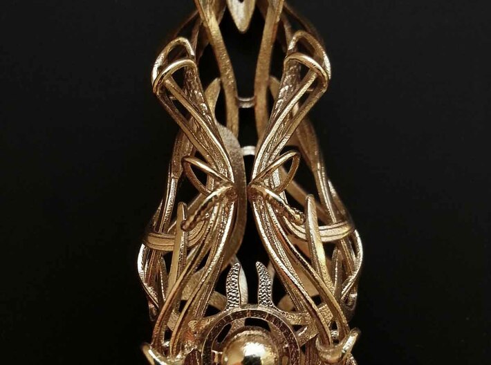 inner beauty pendant 3d printed "inner beauty"-3D printed pendant, printed in brass
