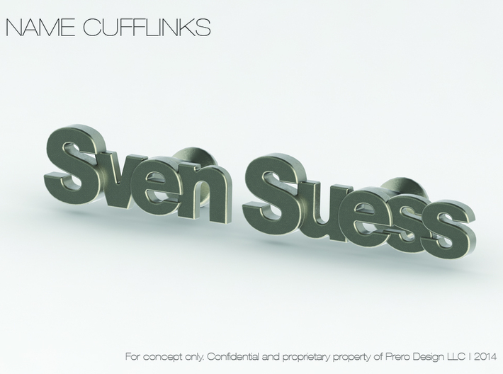 Custom Name Cufflinks - &quot;Sven Suess&quot; 3d printed