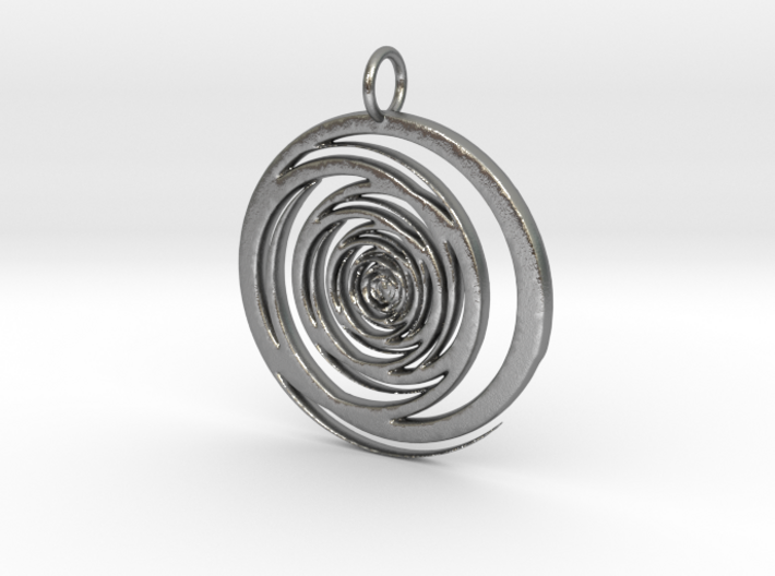 Abstract Vortex Swirl Pendant Charm 3d printed