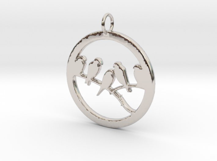 Birds In Circle Pendant Charm 3d printed