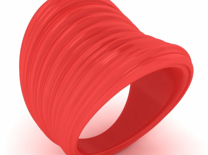 Stretch Texture Wide Ring  3d printed 