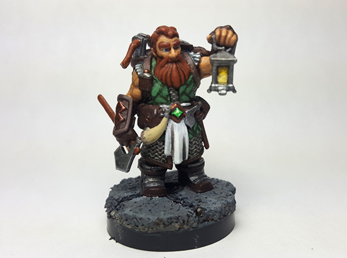 Dwarf Ranger 3d printed Painted with acrylic paints on a custom 1 inch base.