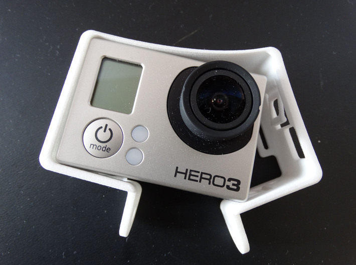 GoPro Hero 3 Frame Mount Strong Secure fit  Go Pro 3d printed flex in the material allows easy installation of the camera
