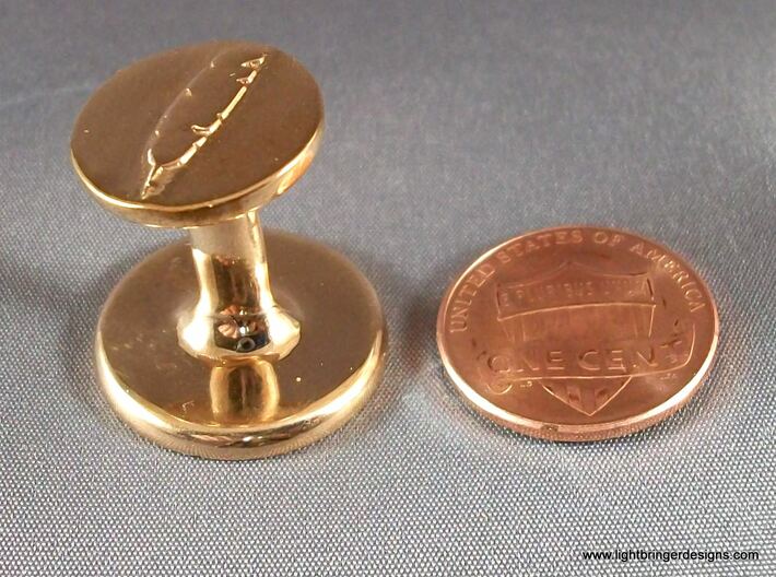 Quill Pen Wax Seal 3d printed Quill Pen Wax Seal in Polished Bronze, with penny for scale