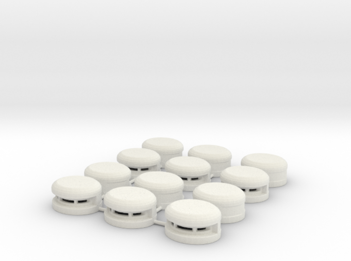 Set of 12 Oval Bunker / Pill Box 3d printed 