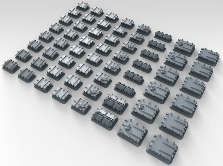1/200 Royal Navy Assorted Hatches with Blast Plate 3d printed 3d render showing product detail