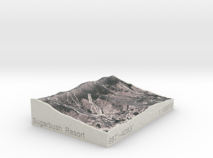 Sugarbush Resort, Vermont, USA, 1:100000 3d printed 