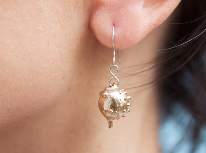 Blowfish Earrings 3d printed