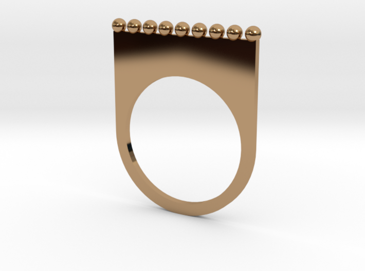 Jewelled flat ring (size 7) 3d printed