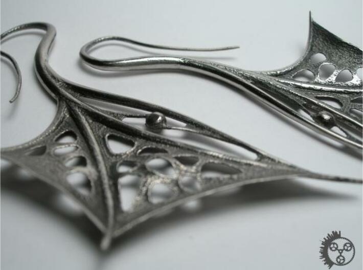 Wing Earrings 3d printed Hand Polished