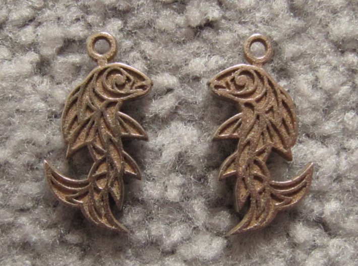 Shard Fish Earrings (inverted) 3d printed Earrings printed in Stainless Steel