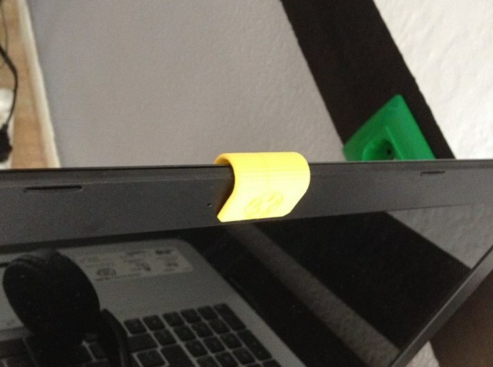 Webcam Privacy Cover - Tennis Edition 3d printed Yellow Webcam Cover on laptop