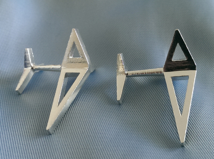 YOUNIVERSAL Origami 3T Cufflinks. Sharp Chic 3d printed 
