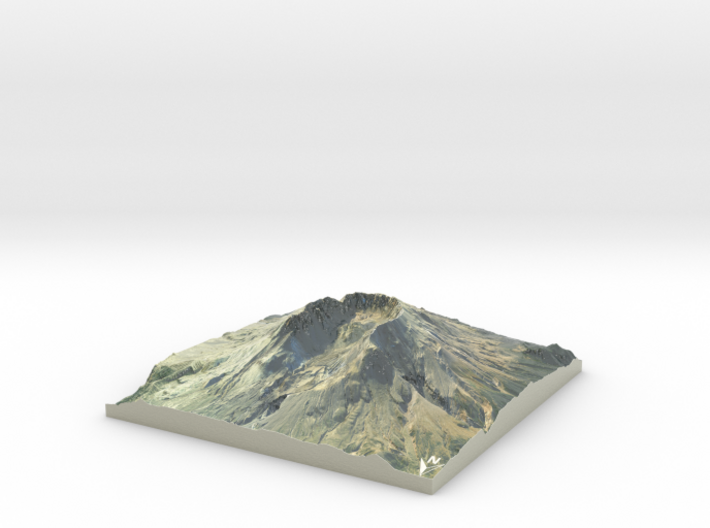 Mount St. Helens Map: 9" 3d printed 