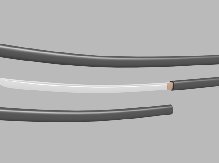 Katana - 1:6 scale - Curved Blade - Plain 3d printed