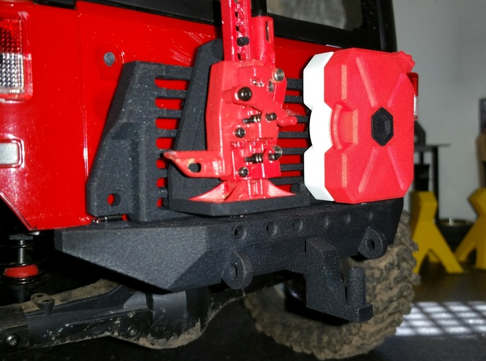 Rear Bumper with Hitch and Modular Carrier SMG002 3d printed 