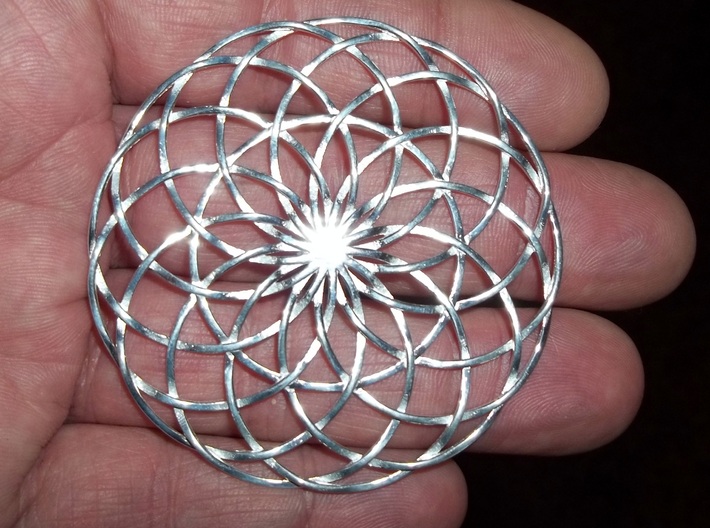 Moon Flower 3d printed Moon Flower in Polished Sterling Silver