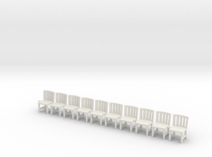 HO Scale 10 Chairs 3d printed 