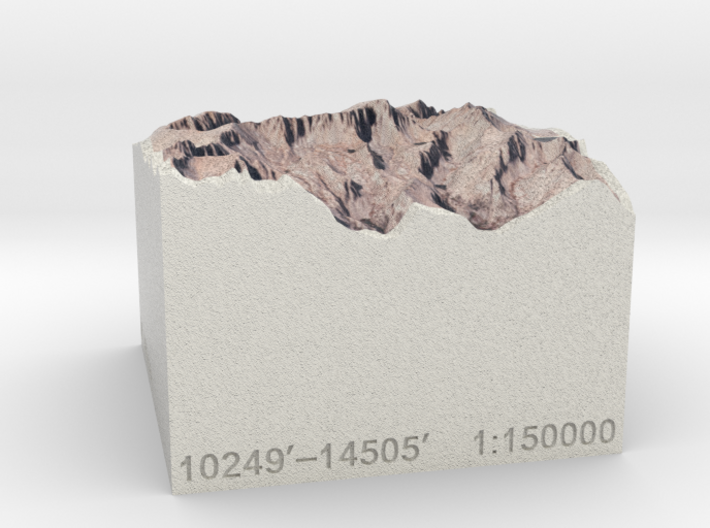 Mt. Whitney, California, 1:150000 Explorer 3d printed 