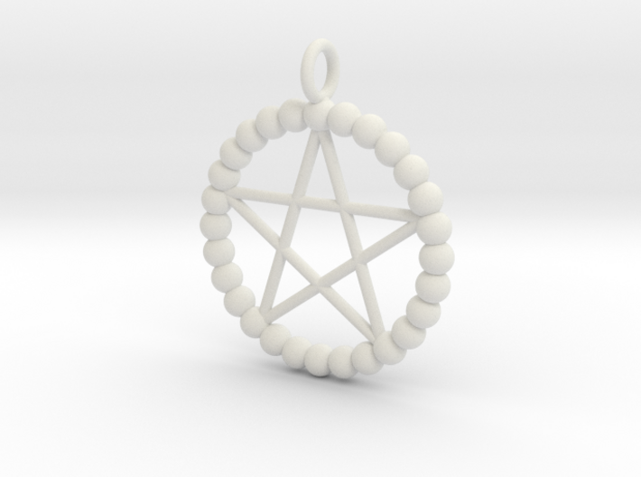 Beads pentagram necklace 3d printed