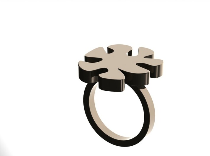 Asymmetric Ring  3d printed Nickel