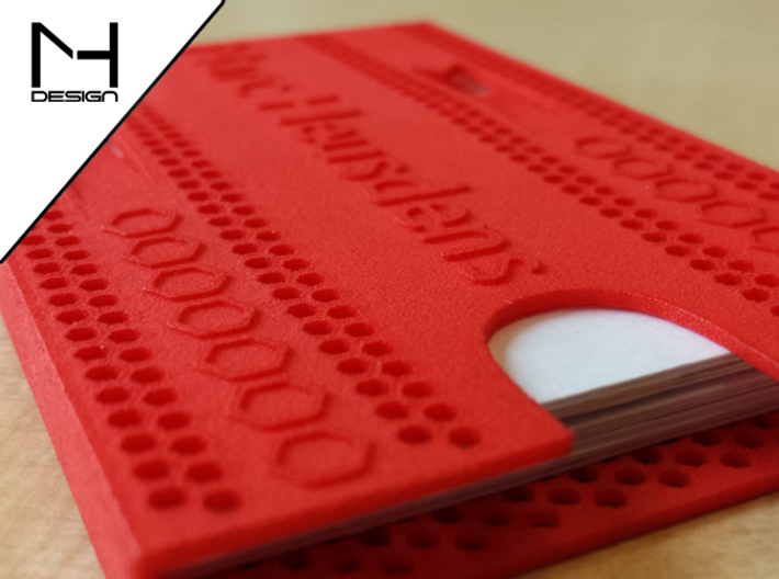 Business card case 3d printed Coral Red Strong &amp; Flexible
