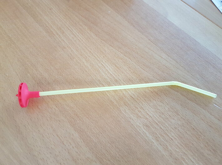 Straw Turbo Spinning Top 3d printed drinking straw inserted