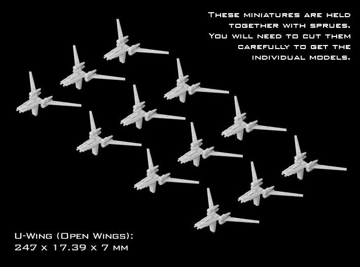 (Armada) 12x U-Wing (Open Wings) 3d printed