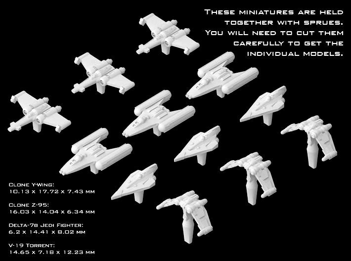 (Armada) Republic Fighters Set II 3d printed