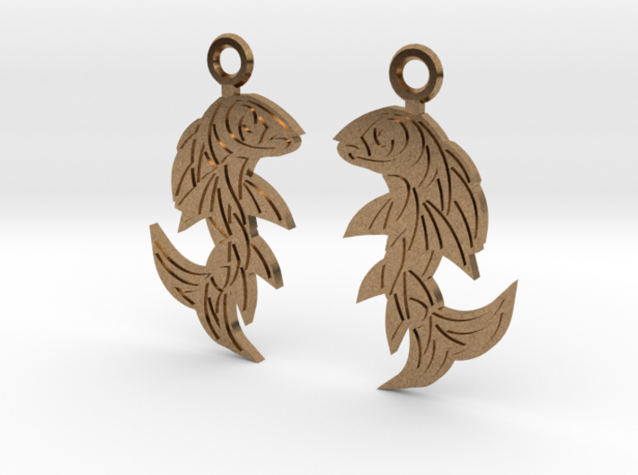 Shard Fish Earrings 3d printed