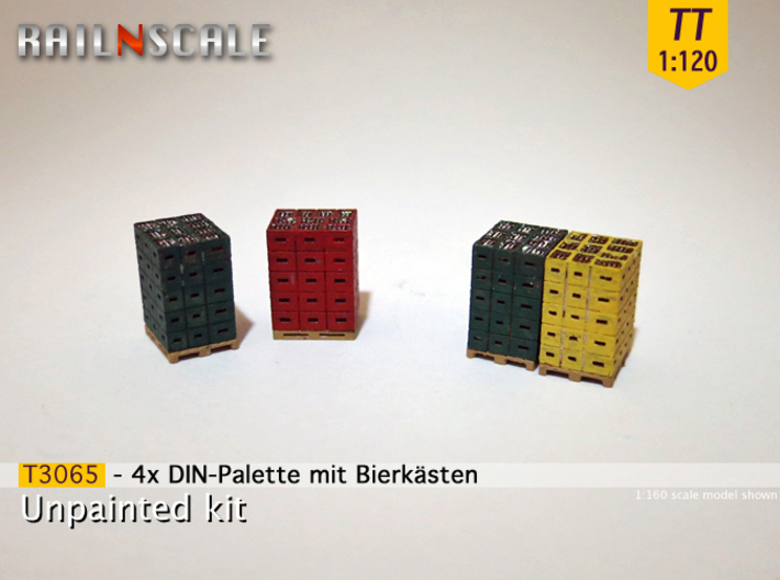 4x DIN-Palette mit Bierkästen (TT 1:120) - 3d printed