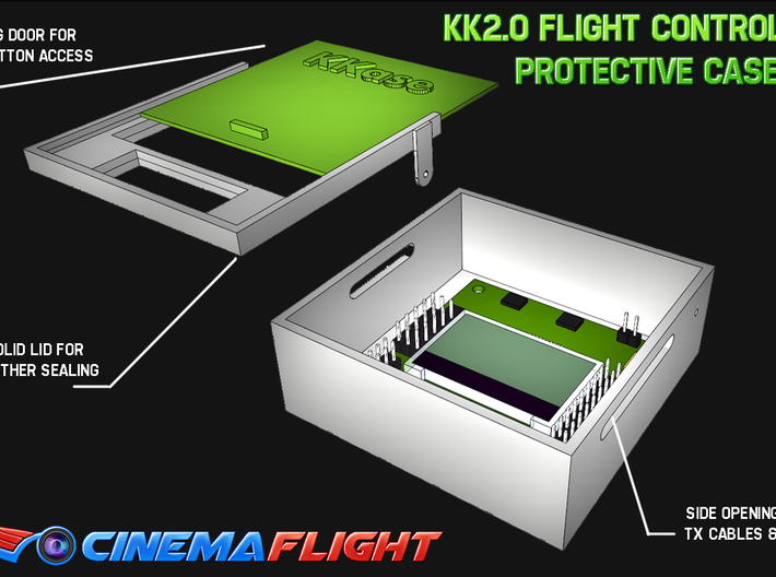 Kkase Main Lid 3d printed Protect your kk2.0 flight control board.