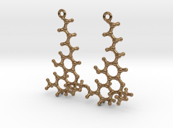 THC Molecule Earrings 3d printed