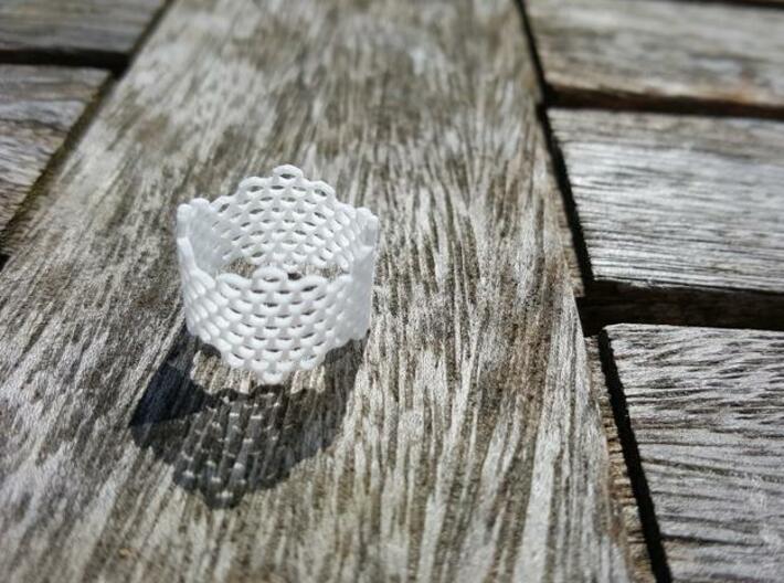 Honeycomb Band Ring 3d printed White Strong & Flexible